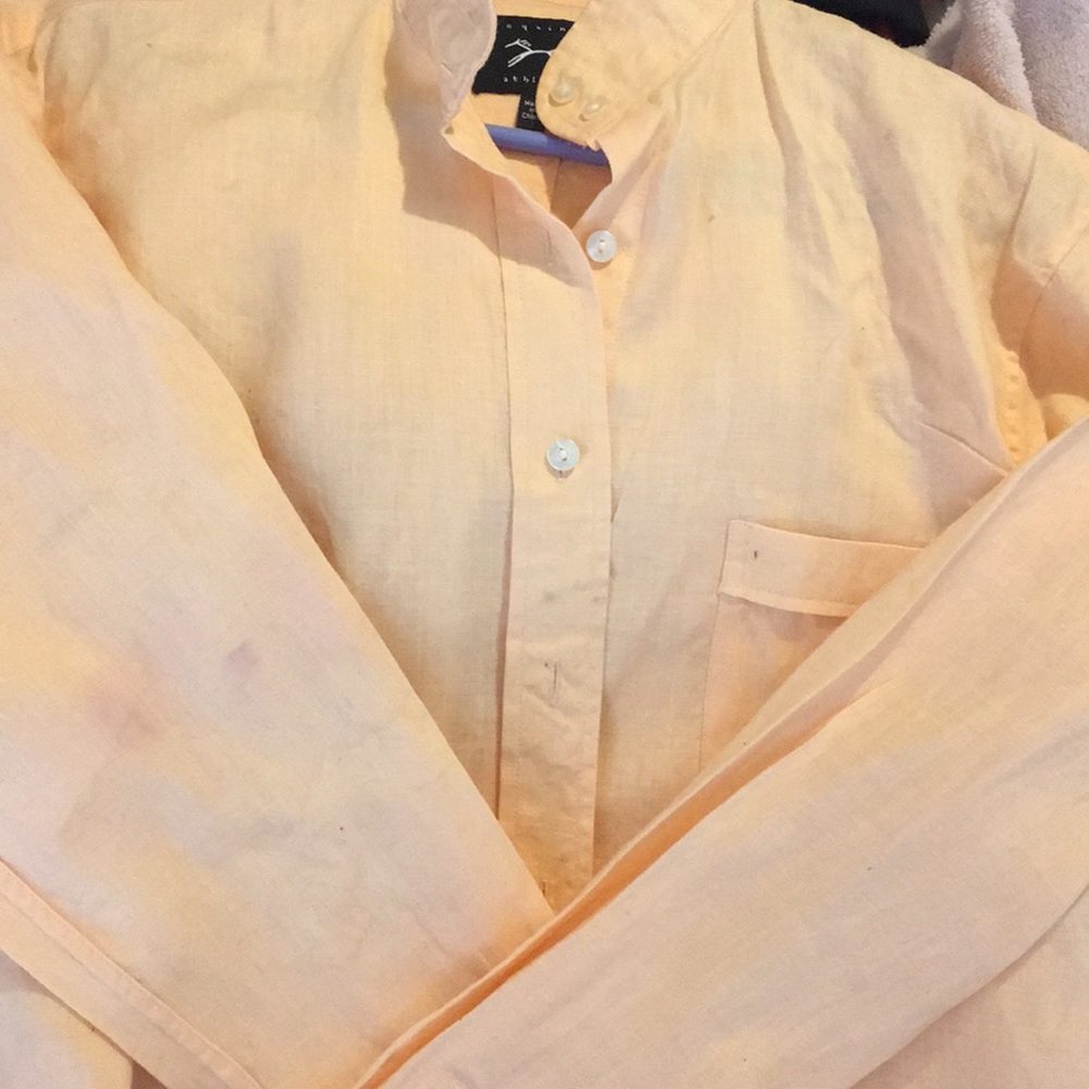 Peach Equine Athletics riding shirt w no choker.